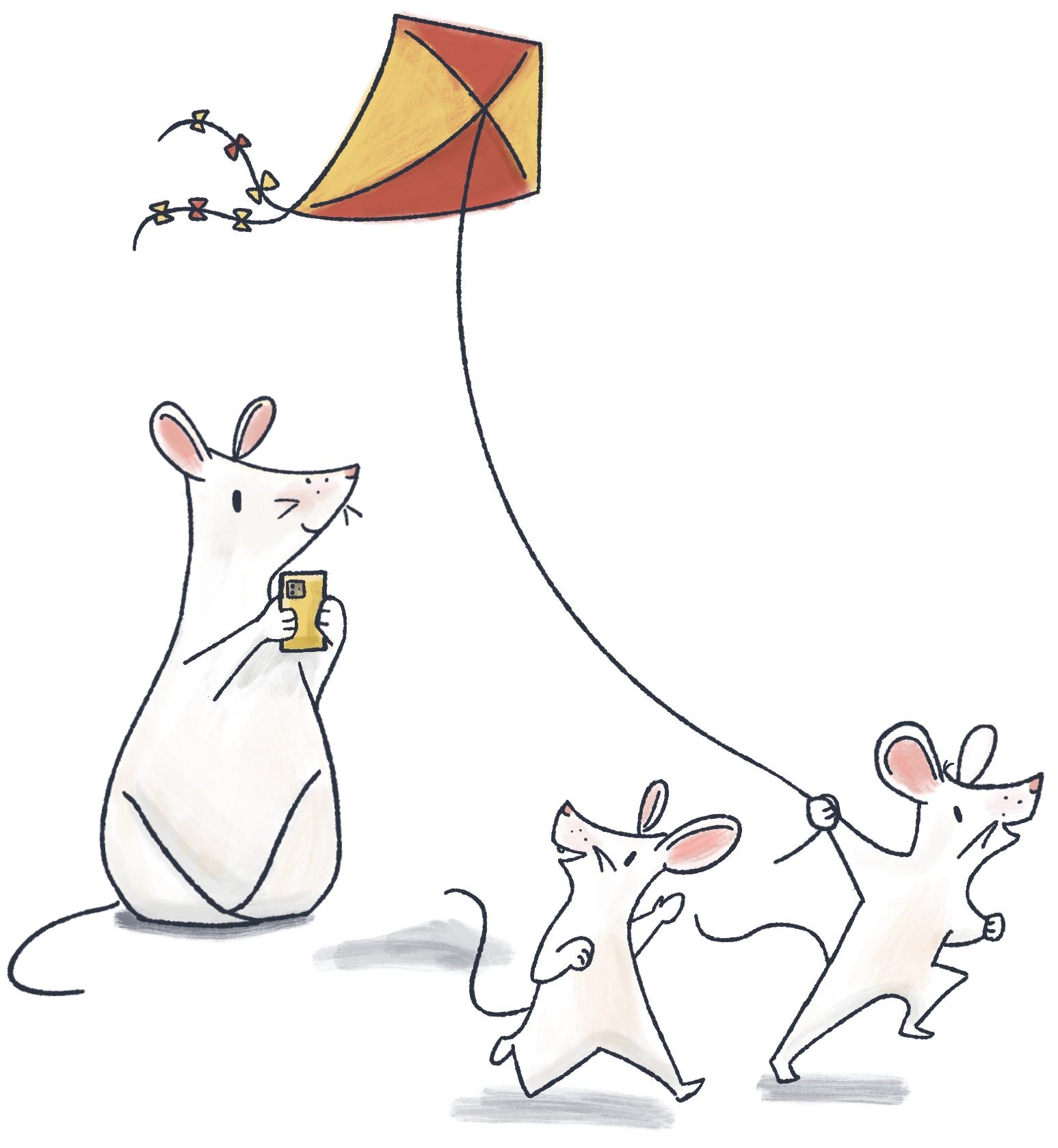 Illustration of a family of mice