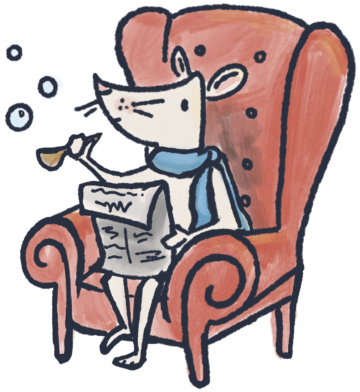 A mouse reading a paper